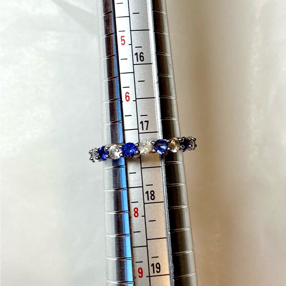 Levian Sapphire Sterling Silver Eternity Band - Picture 12 of 14